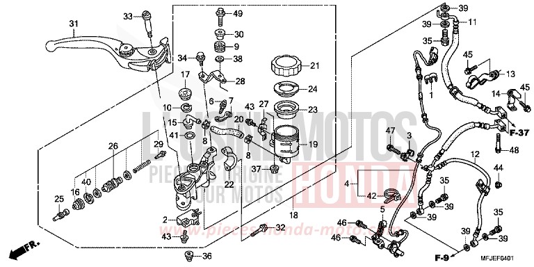 HAUPTBREMSZYLINDER, VORNE (CBR600RA) von CBR600RR ABS VICTORY RED (R334) von 2012